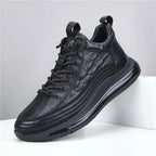 Aurelian Men's Leather Sneakers, Cushioned Sole & Crocodile-Print Finish