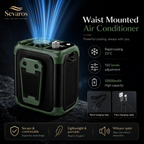 Ventilator fără palete HeatShield pentru talie și gât, reîncărcabil USB, cu clemă pentru curea, purtabil, baterie externă, LED | Fioriscas
