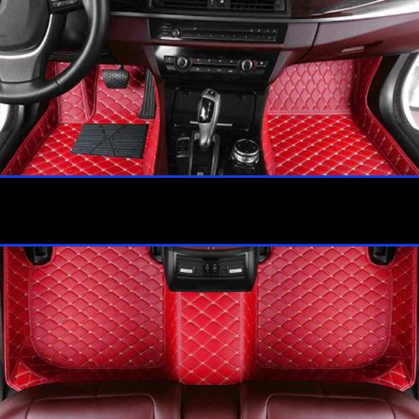 Car & SUV Floor Mats, Vegan Leather with Memory Foam Cushioning