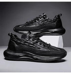 Aurelian Men's Leather Sneakers, Cushioned Sole & Crocodile-Print Finish