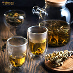 Wilmax 耐熱ガラスティーポット 54 Oz、コンロ対応、紅茶愛好家向け | Fioriscas
