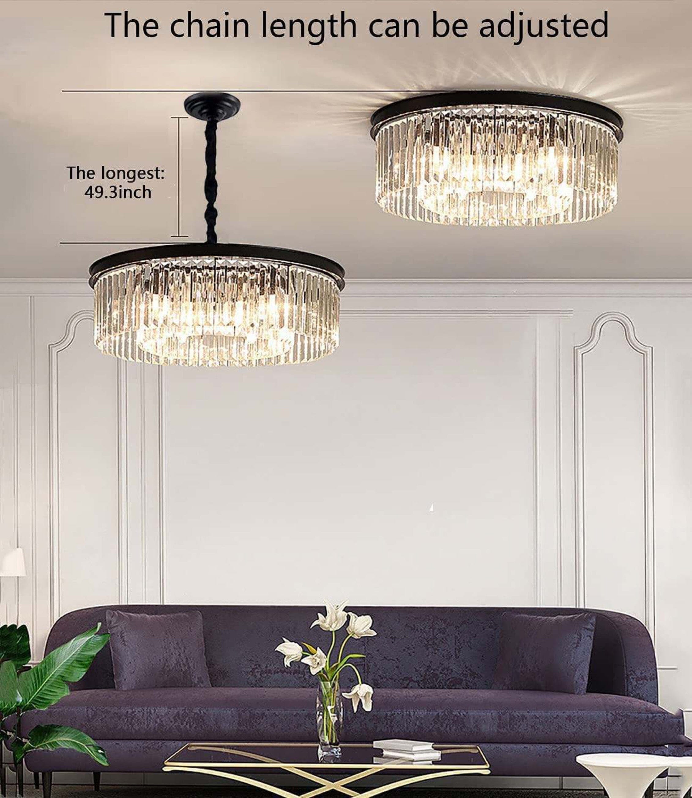 Liora K9-krystalpendel, konvertibel lysekrone og loftslampe