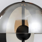 Astrae Half-Sphere Table Lamp With Smoked Glass Shade, Black Finish