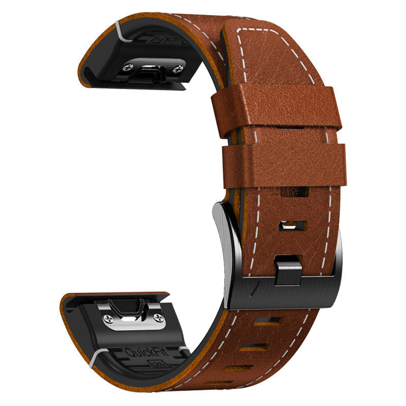 Garmin Fenix hibrid óraszíj, bőr és szilikon, Arion sorozat