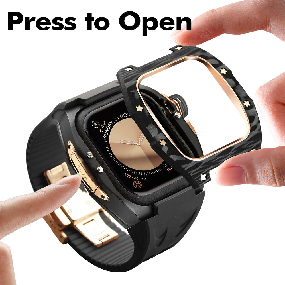 Carbon Fiber Titanium Retrofit Case, NovaCarb S10 Apple Watch Kit