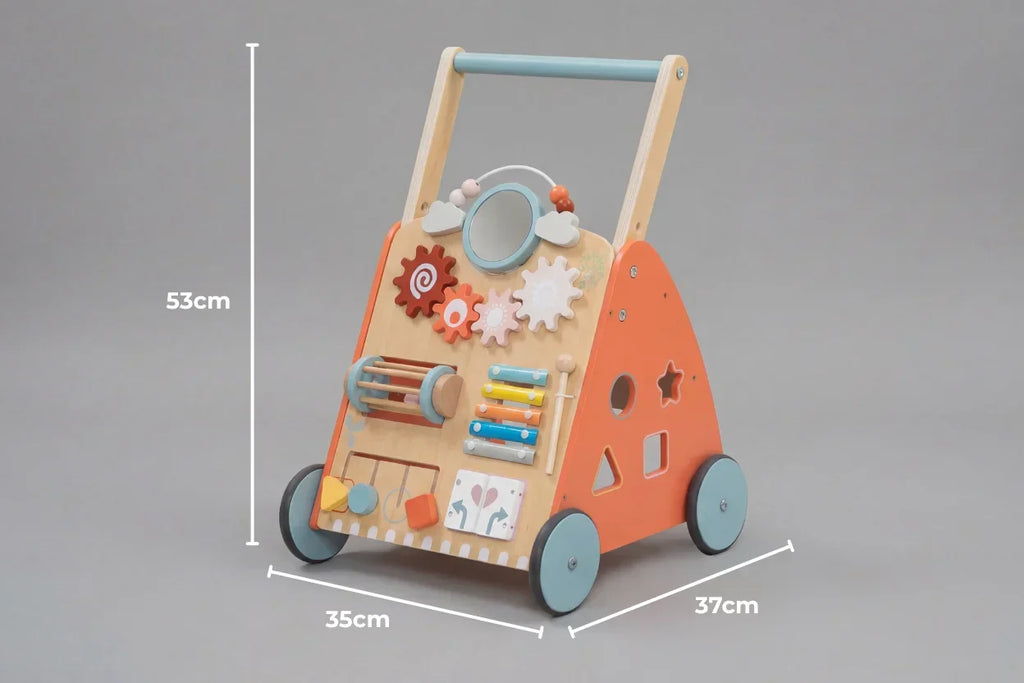 Trotteur pousseur multi-activités en bois pour bébé | Fioriscas