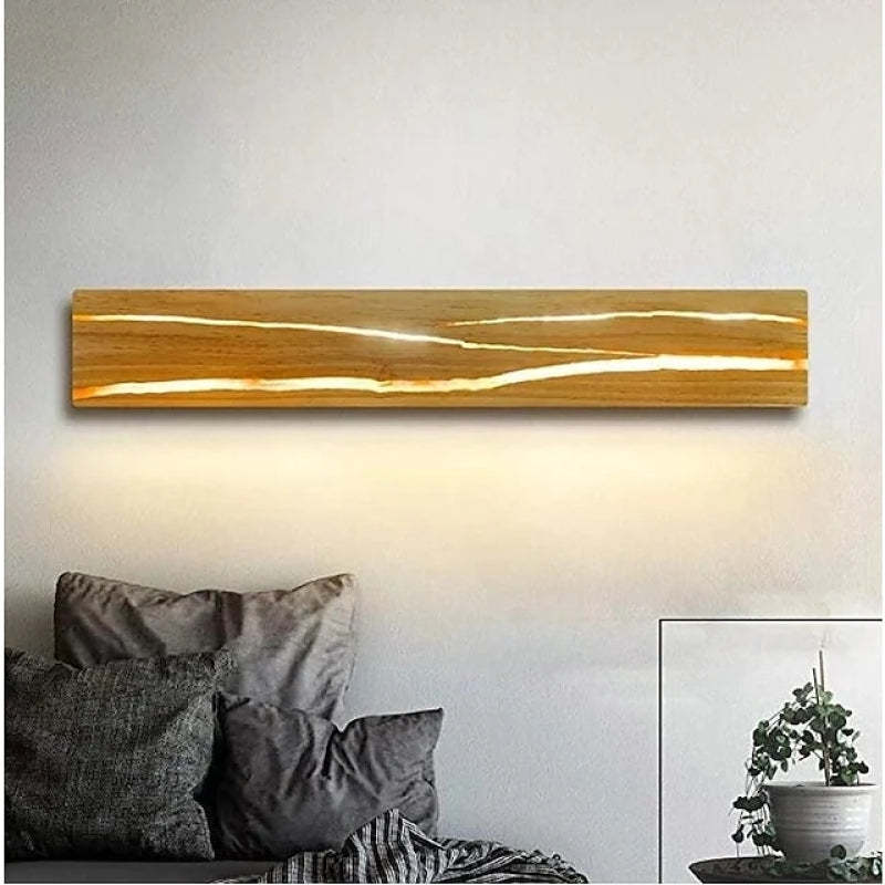 Lampe murale LED Muto en bois naturel fissuré rotatif | Fioriscas