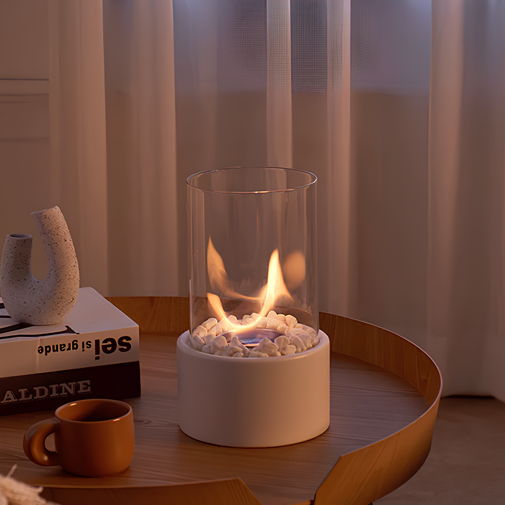 Klassisk glasolie lampe med åben flammedesign, Lumora