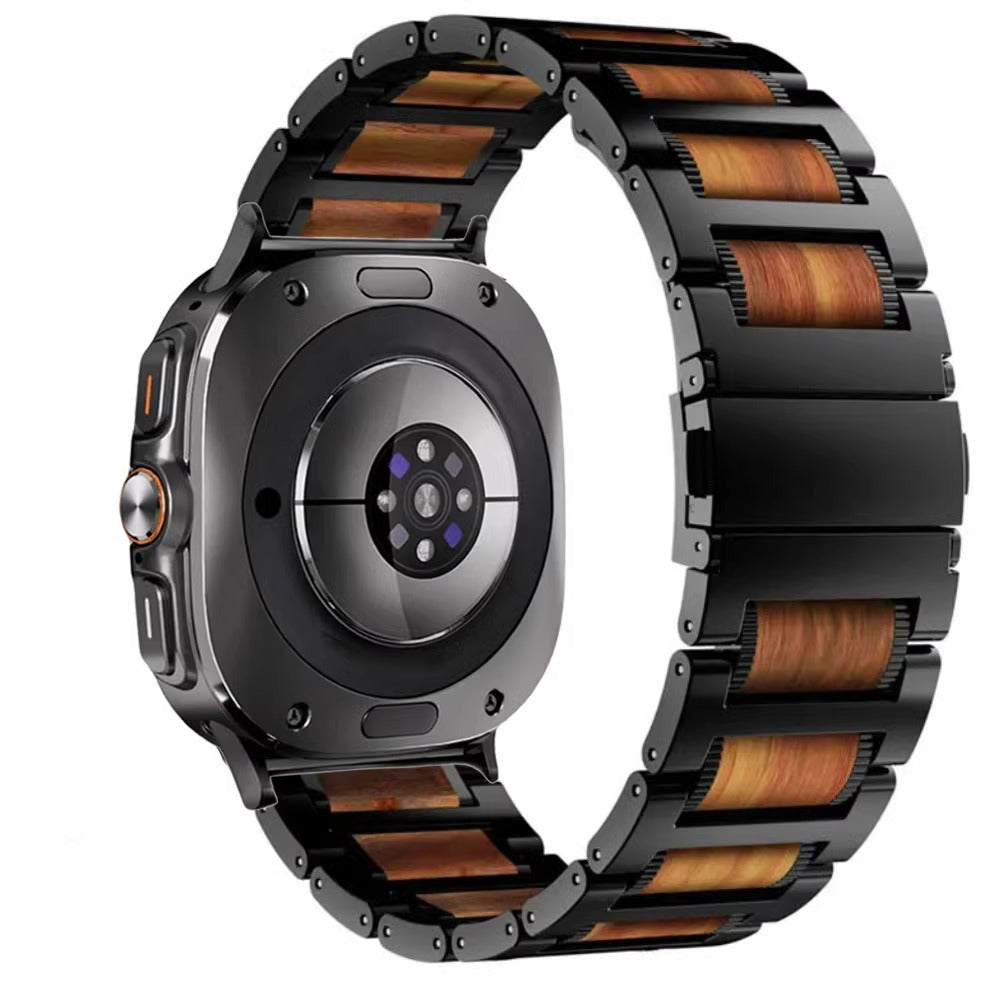 Aveline Samsung Watch Ultra-band, röd sandelträ och armband i rostfritt stål