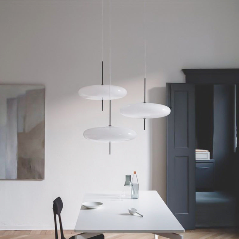 Lampada a sospensione singola ovale moderna nordica Quor | Fioriscas