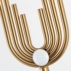 Aurelia Gold Floor Lamp in Art Deco Style, Fabric Shade & Remote