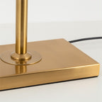 Aurelia Gold Floor Lamp in Art Deco Style, Fabric Shade & Remote