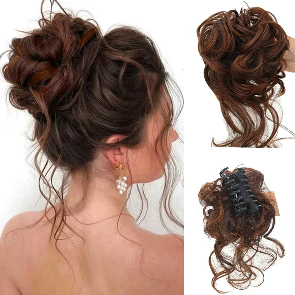 Curly Hair Bun – Clip-in Hair Piece with Volume and Natural Look