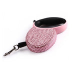 Trela retráctil de luxo com brilhantes para cães e gatos pequenos - Fioriscas