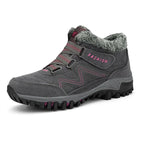 Waterproof Insulated Winter Boots, Unisex Lace-Up Fur Lining