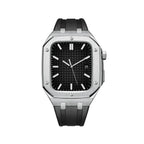 ערכת הסבה לשעון Apple Watch מדגם AP9009 עם רצועת סיליקון ומארז מנירוסטה 316L | Fioriscas