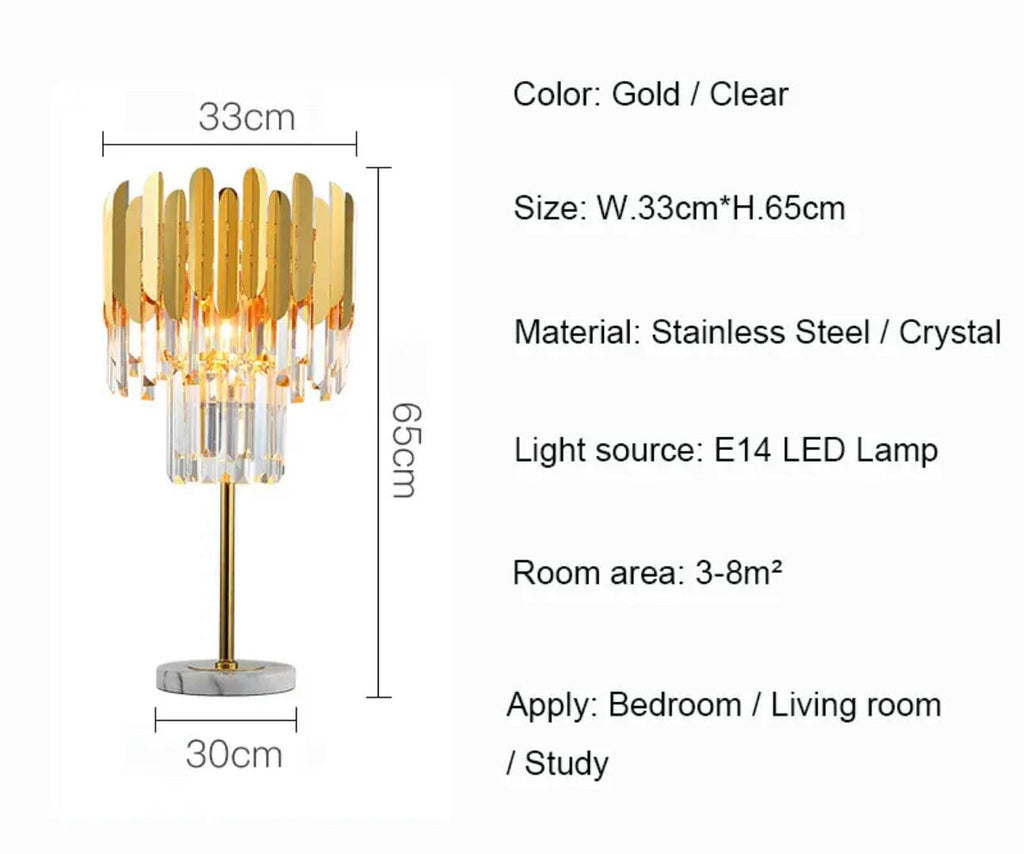 Elyra Crystal Accent Floor & Table Lamp, Modern Stainless Steel
