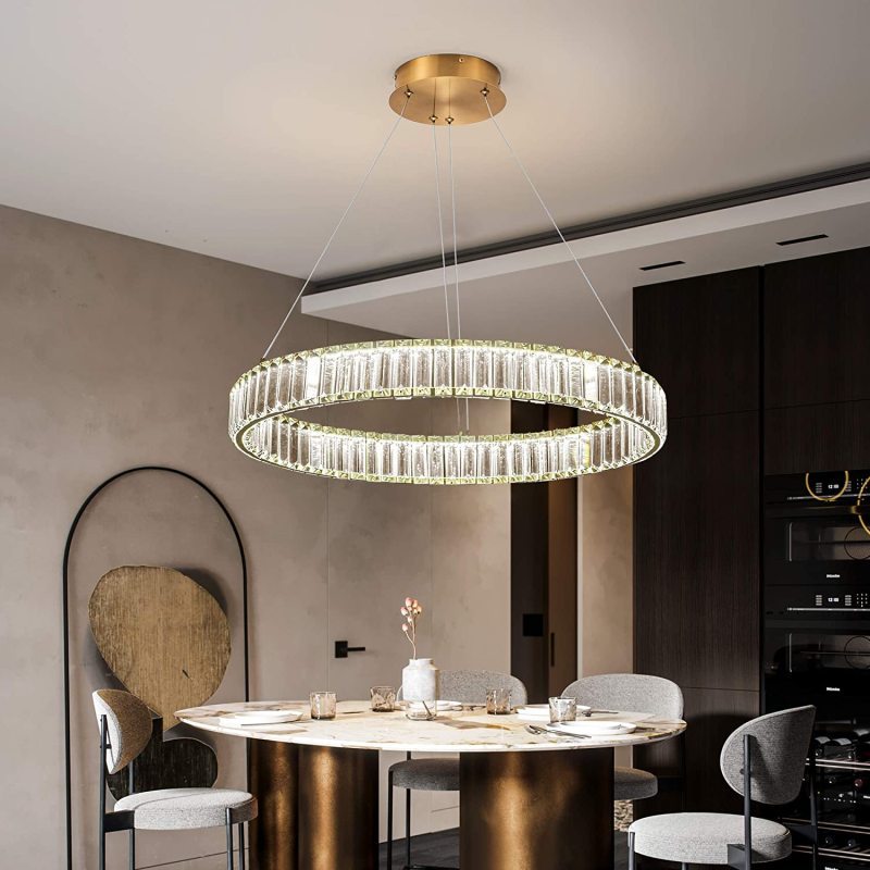 Kristy elegant rund krystal lysekrone, klar | Fioriscas