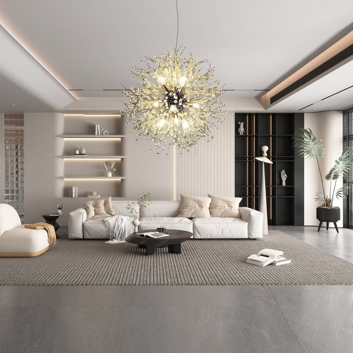 Křišťálový lustr Asterra Dandelion s moderním stropním designem