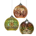 Prismora Glass Dome Pendant Light, Multicolor 3D Confetti Glass