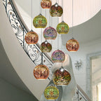 Prismora Glass Dome Pendant Light, Multicolor 3D Confetti Glass