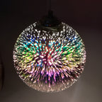 Prismora Glass Dome Pendant Light, Multicolor 3D Confetti Glass