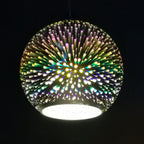 Prismora Glass Dome Pendant Light, Multicolor 3D Confetti Glass