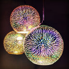 Prismora Glass Dome Pendant Light, Multicolor 3D Confetti Glass