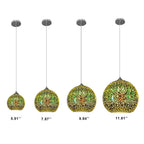 Prismora Glass Dome Pendant Light, Multicolor 3D Confetti Glass