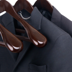 Solid Wood Clothes Hangers With Metal Hooks, Set of 4