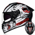 Capacete integral de motociclista com viseira dupla, certificado DOT, preparado para o inverno