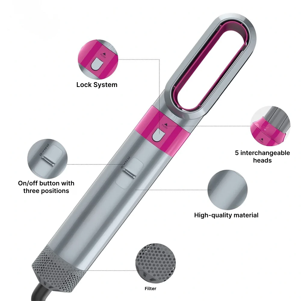 AirStyler Hair Styler With Soft Air Heat Regulation For All Hair Types | Fioriscas
