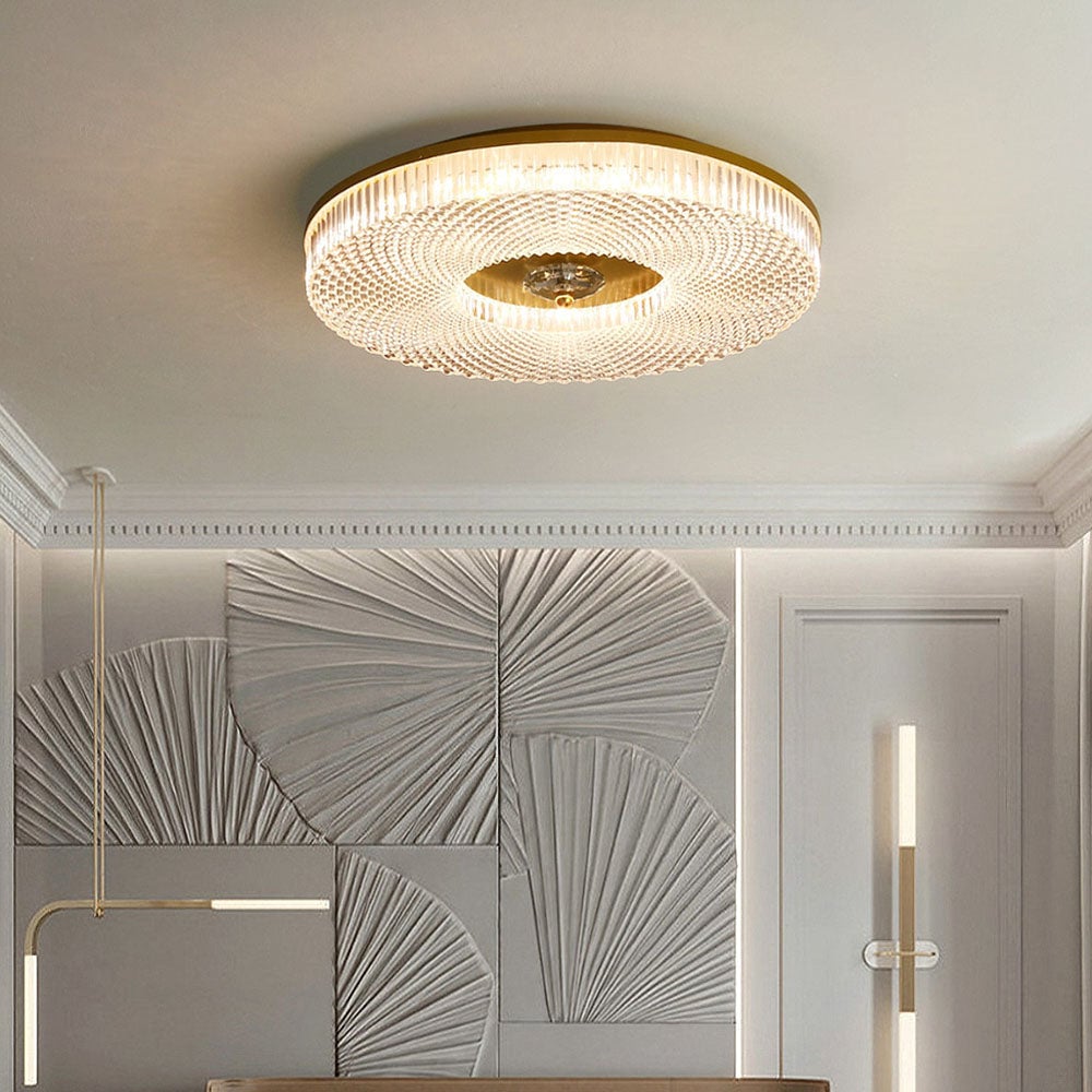 Plafonnier LED Luminia à montage encastré, finition élégante en métal et acrylique
