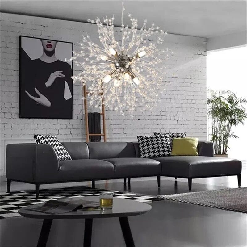 Křišťálový lustr Asterra Dandelion s moderním stropním designem