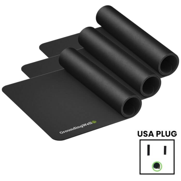 Ledende jordforbindelsesmåtte med 10-fods kabel til indendørs jordforbindelse