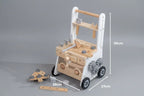 Trotteur pousseur pour bébé en bois avec établi, 2-en-1 | Fioriscas