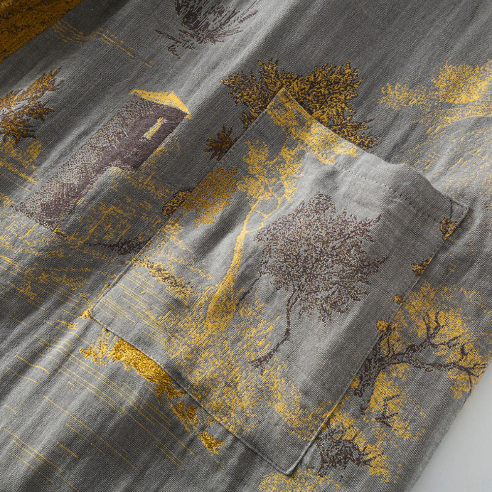 Vestaglia kimono, comfort in puro cotone, stile rétro da donna