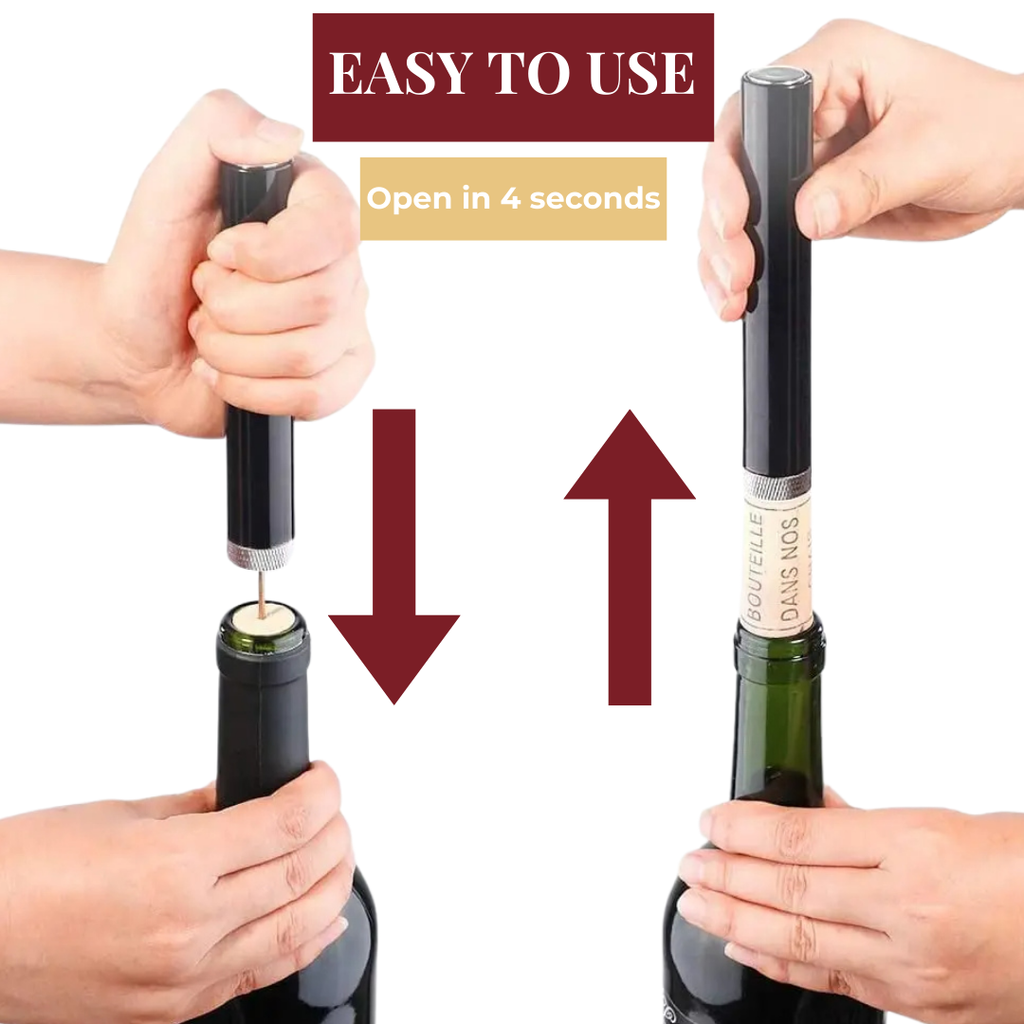 WineLuxe Air Pressure Wine Opener – Stainless Steel & Ergonomic Design