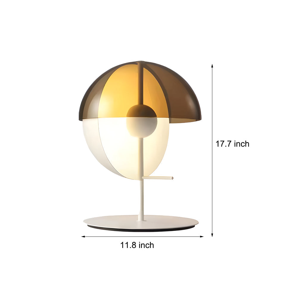 Astrae Half-Sphere Table Lamp With Smoked Glass Shade, Black Finish