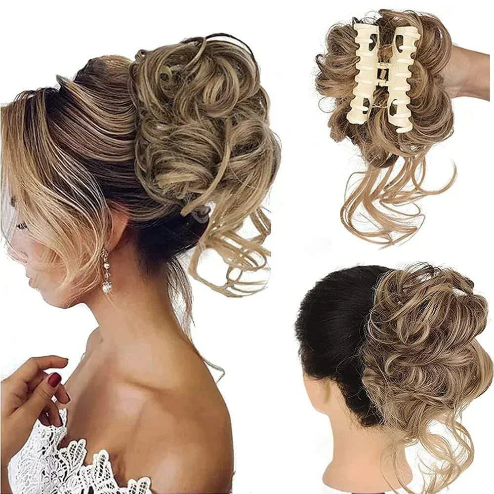 Curly Hair Bun – Clip-in Hair Piece with Volume and Natural Look