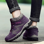Waterproof Insulated Winter Boots, Unisex Lace-Up Fur Lining