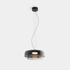 FjordLumen glazen hanglamp, warme ledgloed, ontwerp met meerdere niveaus