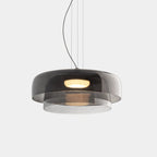 FjordLumen glazen hanglamp, warme ledgloed, ontwerp met meerdere niveaus