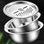 Ensemble de bassines en acier inoxydable fabriquées en Allemagne, trio de cuisine polyvalent | Fioriscas