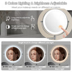 Luxa LED-scheerspiegel voor wandmontage, oplaadbaar, 3× of 10× vergroting