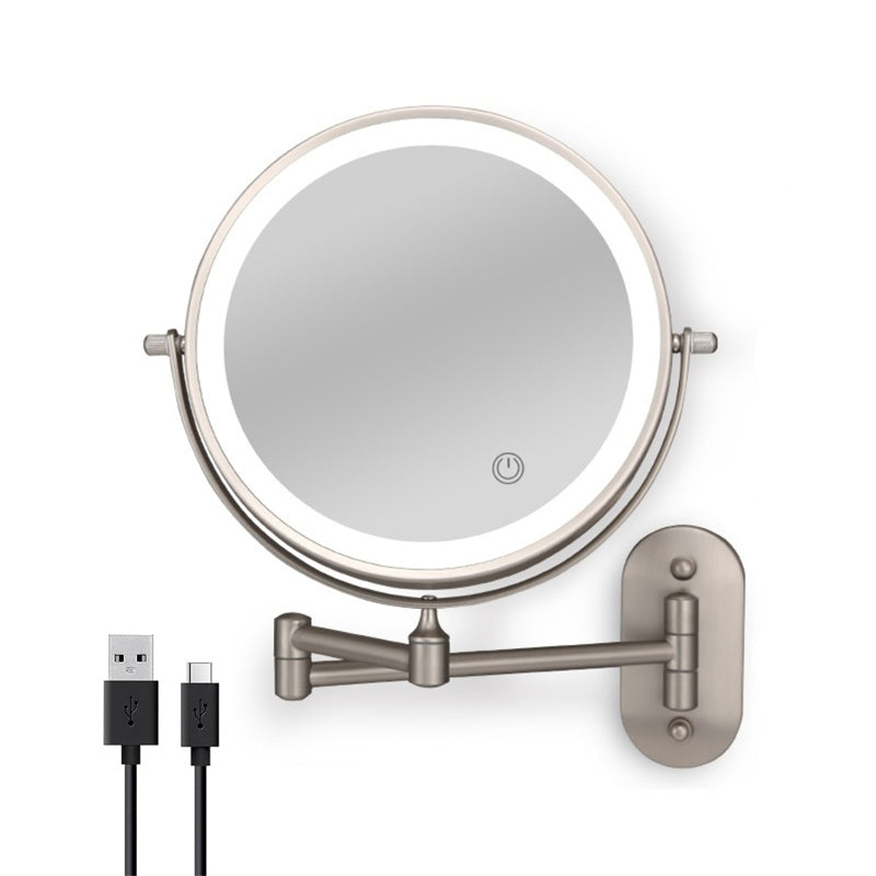Luxa LED-scheerspiegel voor wandmontage, oplaadbaar, 3× of 10× vergroting