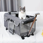 Sistema de viagem para animais de estimação extragrandes, portátil, com trolley destacável e transportadora | Fioriscas