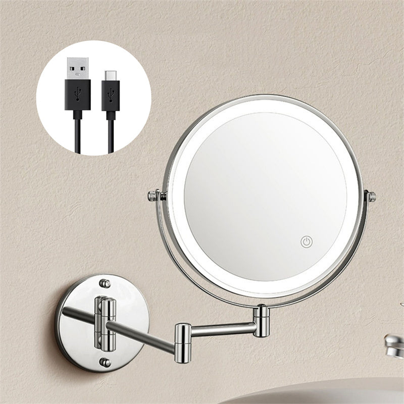 Luxa LED-scheerspiegel voor wandmontage, oplaadbaar, 3× of 10× vergroting