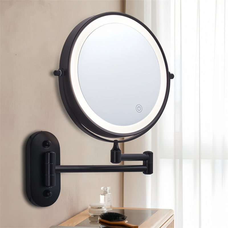 Luxa LED-scheerspiegel voor wandmontage, oplaadbaar, 3× of 10× vergroting