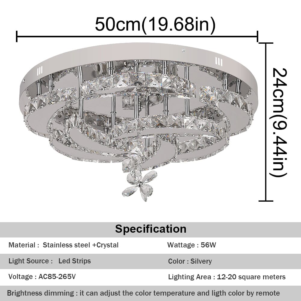 Stropní lustr, design Roselle Crystal, chromovaný přisazený model